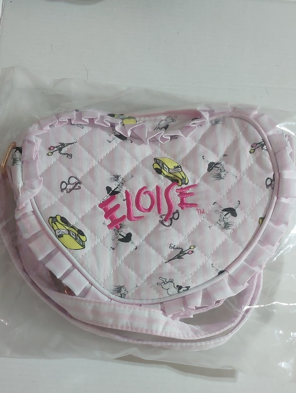 Pink Quilted Eloise Heart Kids Crossbody Bag